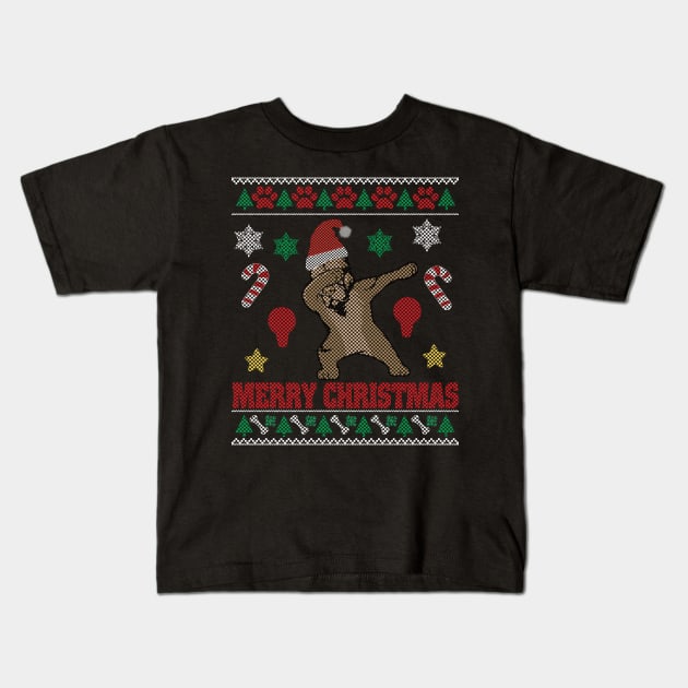 Pitbull Dog Dabbing Dance Ugly Sweater Christmas Kids T-Shirt by suongmerch